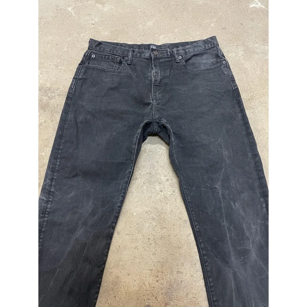 Gap Athletic STR B Jeans Mens 34x30‎ Black Athletic Straight Leg Zip Fly Stretch